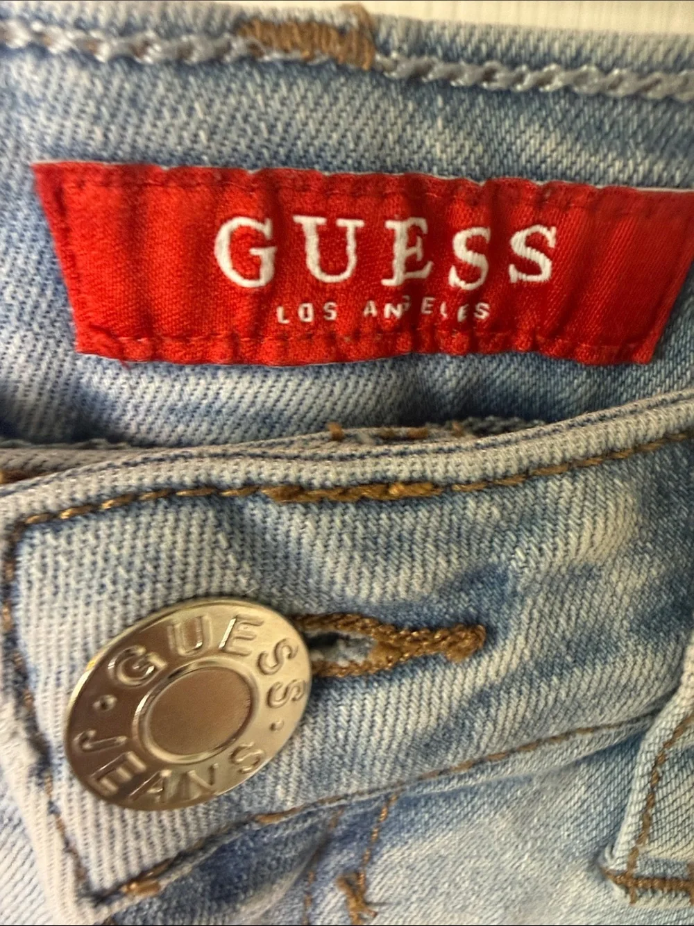 Guess Light Blue Distressed Skinny Jeans Size 6